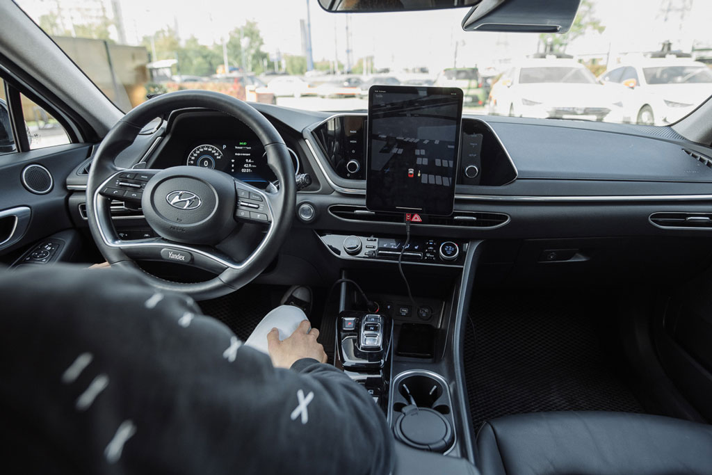 Салон беспилотного автомобиля Яндекса